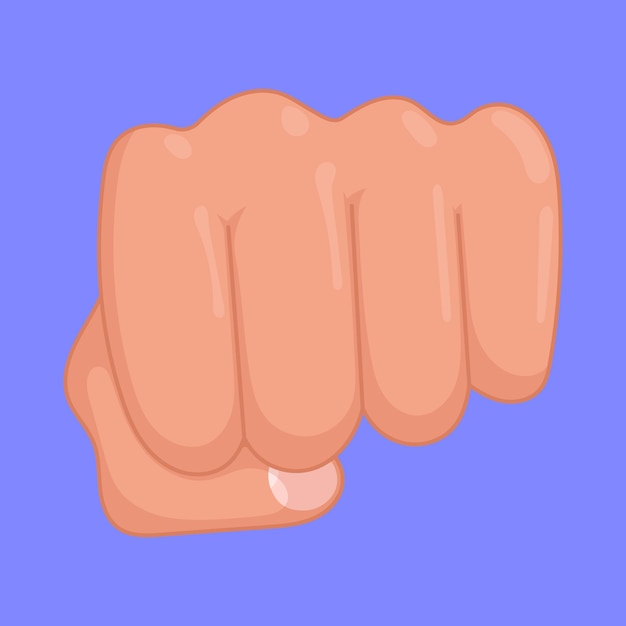 Icono del punzón de la mano vector del puño Ilustración del puñetazo de la mano humana