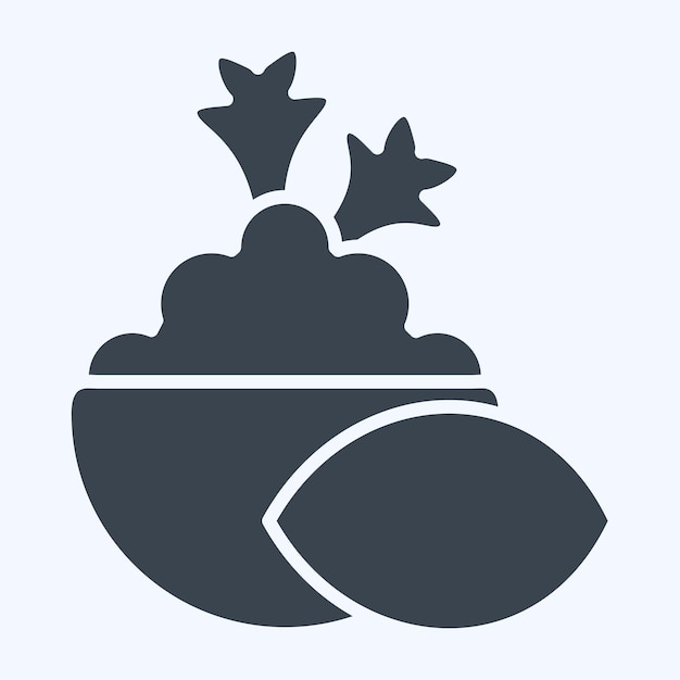 Icono de puré de patata relacionado con el símbolo vegano estilo glifo diseño simple editable