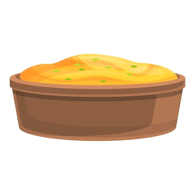 Icono de puré de patatas de almuerzo Caricatura de icono de vector de puré de patatas de almuerzo para diseño web aislado sobre fondo blanco