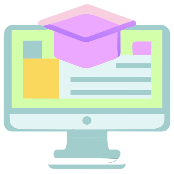 Vector icono que representa el aprendizaje de los datos por un icono de computadora