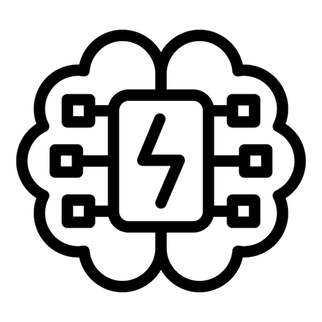 Icono que representa el concepto de aprendizaje automático de inteligencia artificial