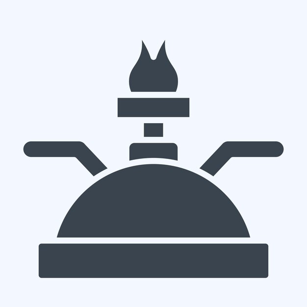 Icono quemador de gas relacionado con el símbolo de la cocina herramienta estilo glifo ilustración de diseño simple