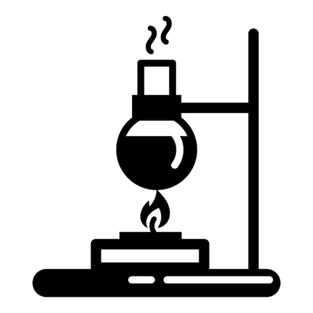 Icono de quemador de laboratorio de matraz Ilustración simple del icono de vector de quemador de laboratorio de matraz para diseño web aislado sobre fondo blanco
