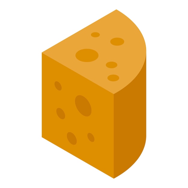 Icono de queso cheddar Isométrico de icono de vector de queso Cheddar para diseño web aislado sobre fondo blanco