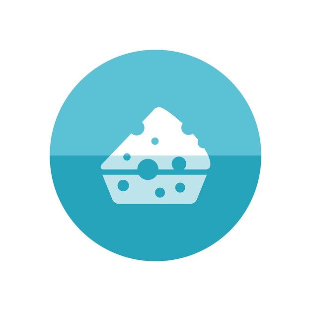 Icono de queso en estilo de círculo de color plano
