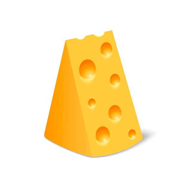 Icono de queso estilo realista aislado en blanco