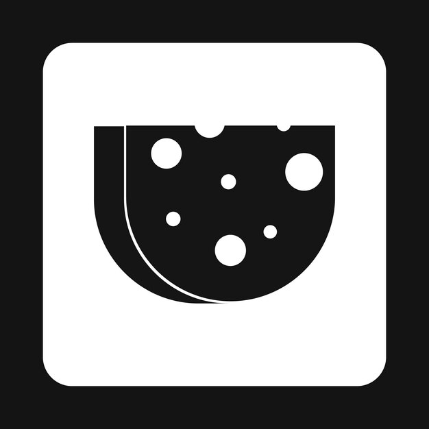 Icono de queso en estilo sencillo aislado sobre fondo blanco. Símbolo de comida.