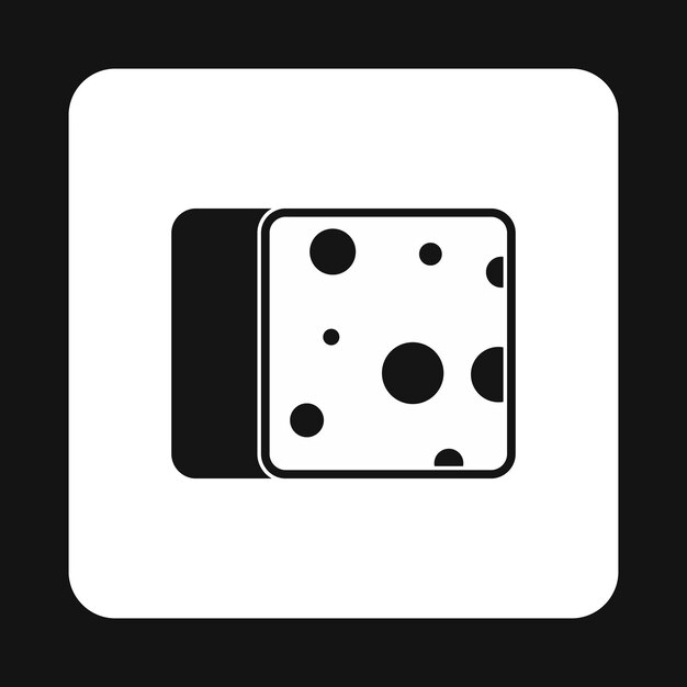 Icono de queso en estilo sencillo aislado sobre fondo blanco. Símbolo de comida.