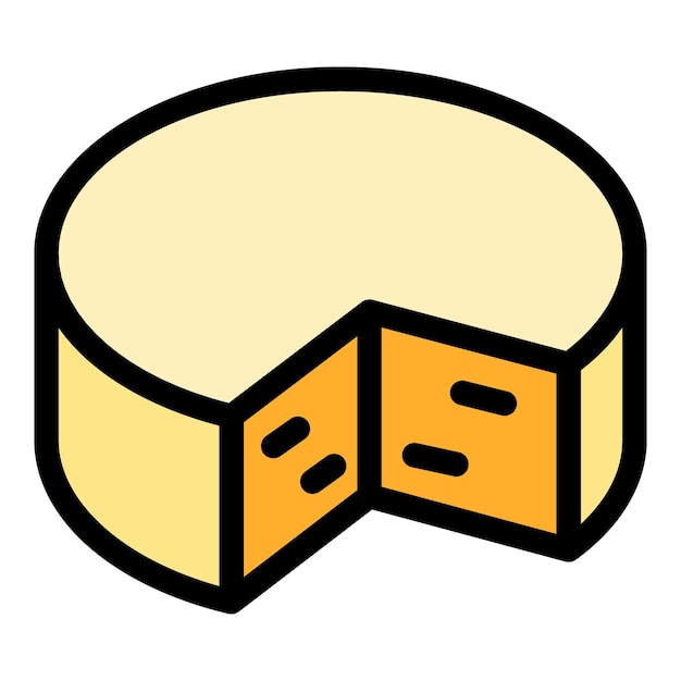 El icono del queso feta El contorno del icono vectorial del quesos feta El color es plano y aislado