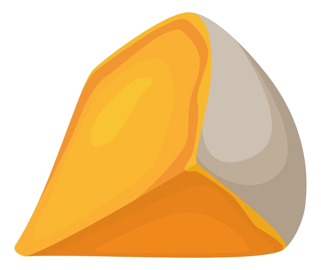 Vector icono de queso francés pieza de mimolette cocina de dibujos animados aislada sobre fondo blanco