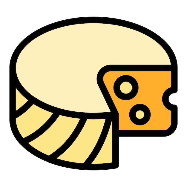 Icono de queso griego contorno de queso grego icono vectorial de color plano aislado