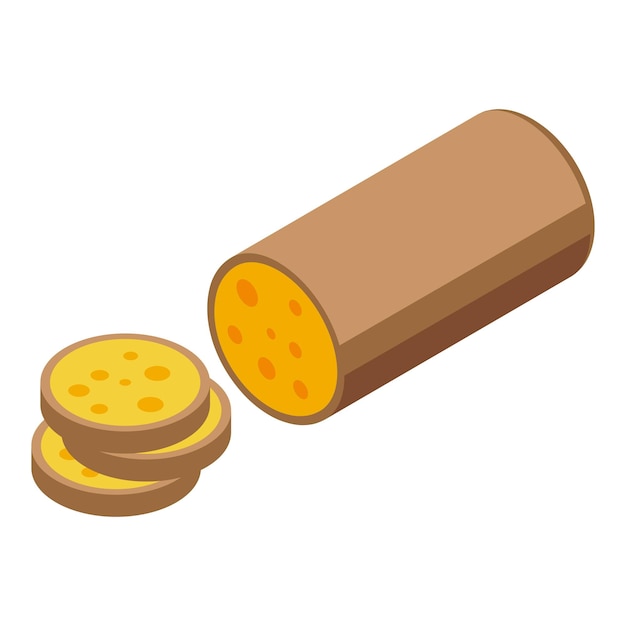 Icono de queso lácteo Isométrico de icono de vector de queso lácteo para diseño web aislado sobre fondo blanco