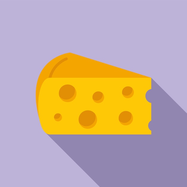 Icono de queso vector plano Proteína alimentaria Energía de la comida