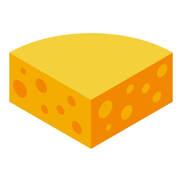 Icono de queso de vitamina d Isométrico de icono de vector de queso de vitamina d para diseño web aislado sobre fondo blanco