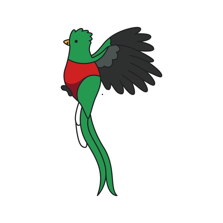 Vector icono de quetzal ilustración de dibujos animados de icono de vector de pájaro verde para web