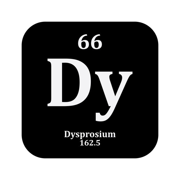 Icono de química del disprosio Elemento químico en la tabla periódica