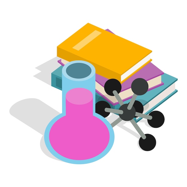 Icono de química ilustración isométrica del icono de vector de química para web