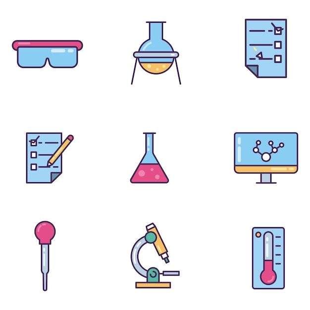 Vector icono de química de laboratorios