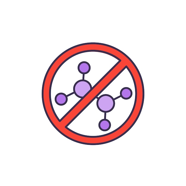 Icono químico libre con un vector de moléculas