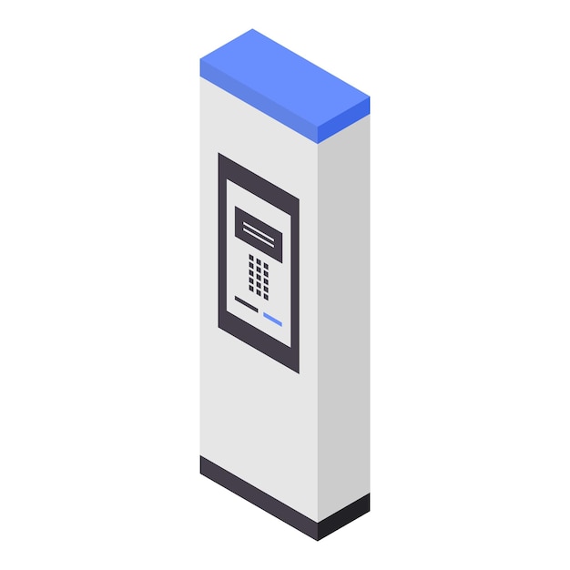 Icono de quiosco de pago al aire libre Isométrico de icono de vector de quiosco de pago al aire libre para diseño web aislado sobre fondo blanco