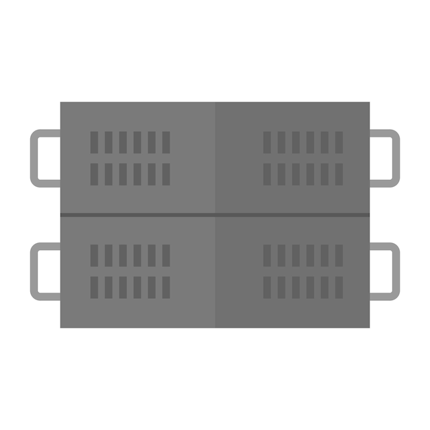 Icono de rack de servidor en estilo de color plano