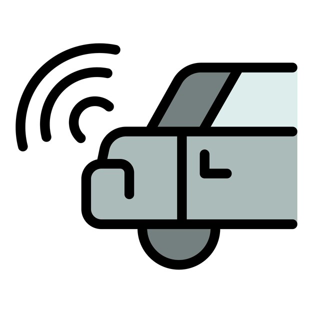 Icono de radar de coche de carretera Contorno Icono de vector de radar de coche de carretera para diseño web aislado en color plano de fondo blanco