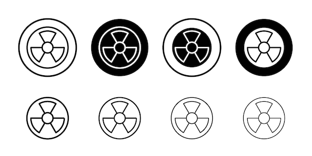 Icono de radiación Logotipo del vector de contorno sencillo