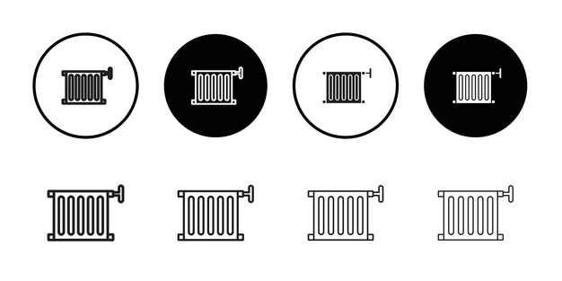 Icono del radiador Conjunto de ilustraciones de líneas delgadas