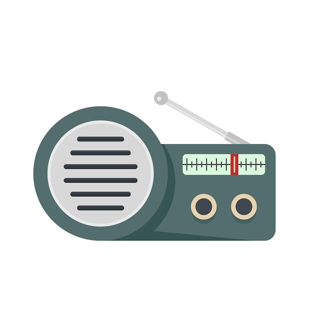 Vector Ícono de radio del altavoz ilustración plana del ícono vectorial de radio del altovoz para la web aislado en blanco