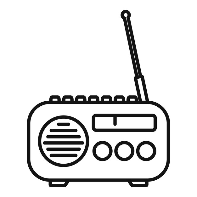 Icono de radio de casa Icono de vector de radio de casa de esquema para diseño web aislado sobre fondo blanco