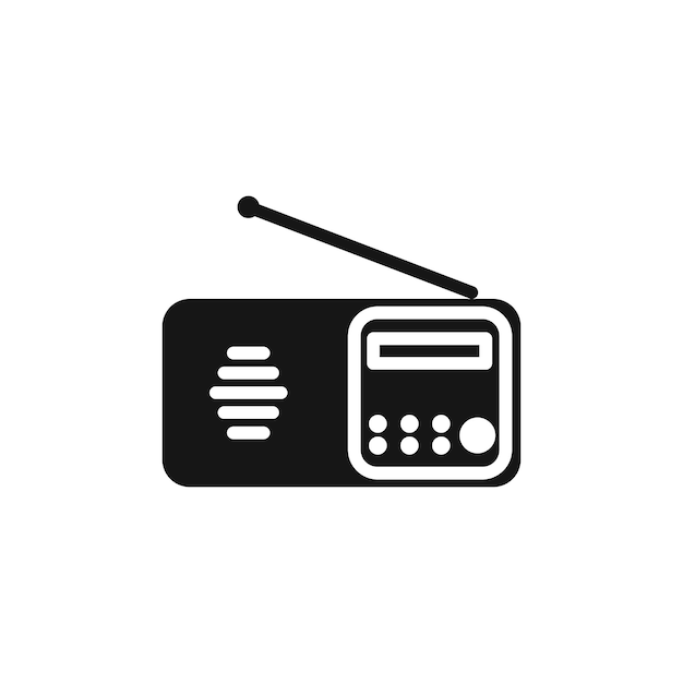 Icono de radio Colección de arte de líneas delgadas