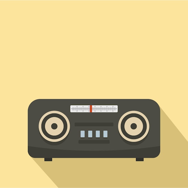 Icono de radio fm vintage Ilustración plana del icono de vector de radio fm vintage para diseño web