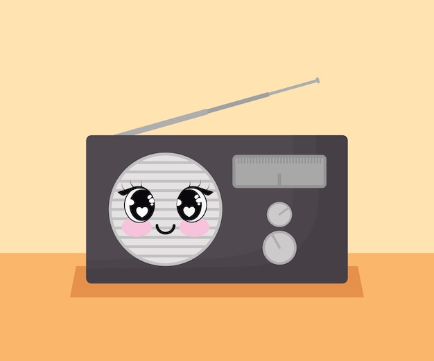 Icono de radio kawaii