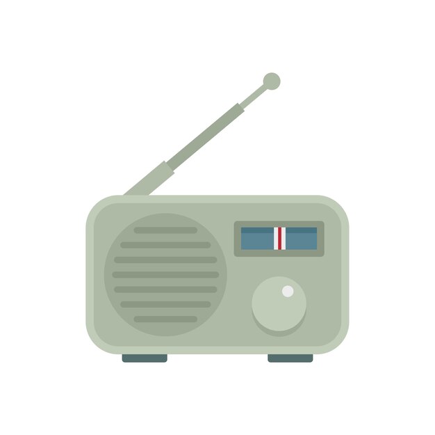 Vector icono de radio portátil ilustración plana del icono de vector de radio portátil aislado sobre fondo blanco