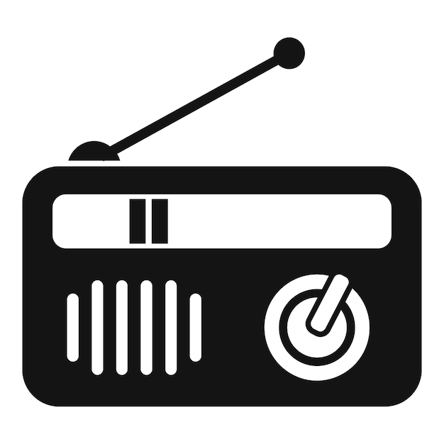 Icono de radio portátil Ilustración simple de icono de radio vectorial portátil para diseño web aislado en fondo blanco