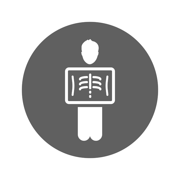 Icono de radiología médica de chequeo Gráficos vectoriales grises