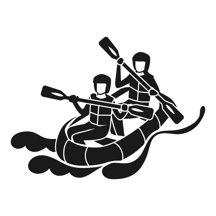 Vector icono de rafting doble ilustración simple del icono de vector de rafting doble para diseño web aislado sobre fondo blanco