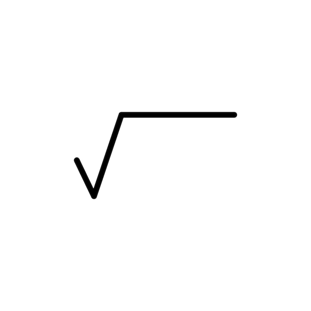 Icono de raíz cuadrada conjunto raíz matemática fórmula de número símbolo vectorial raíz cuadrática matemática de x icono en negro relleno y estilo delineado