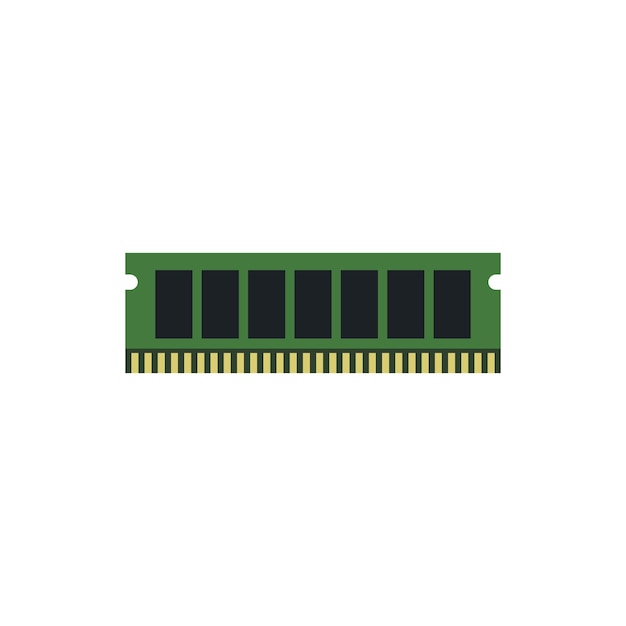 Icono de RAM en estilo plano aislado sobre fondo blanco Símbolo de computadora