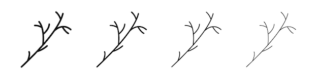 icono de rama de madera signo de ilustración plana