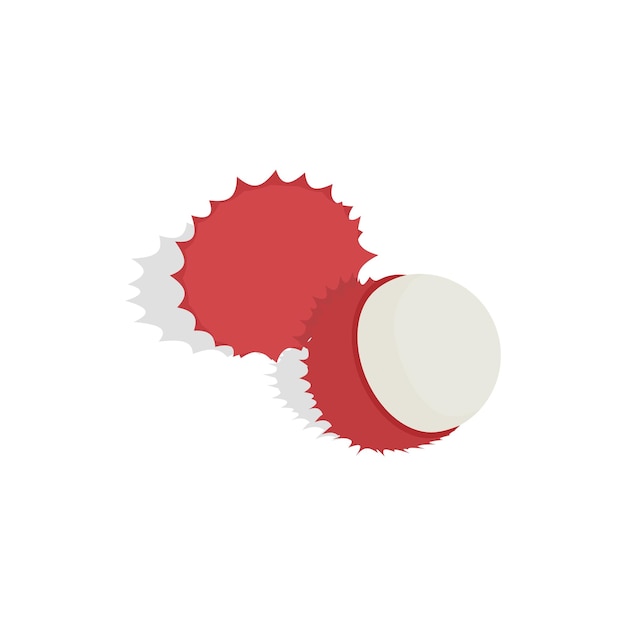 Vector icono de rambután en estilo isométrico 3d sobre un fondo blanco