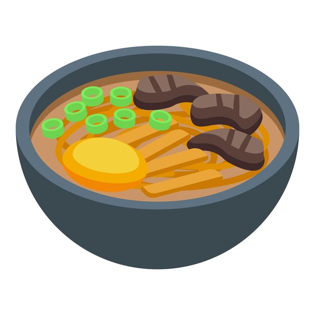 Icono de ramen vector isométrico comida asiática menú de cocina