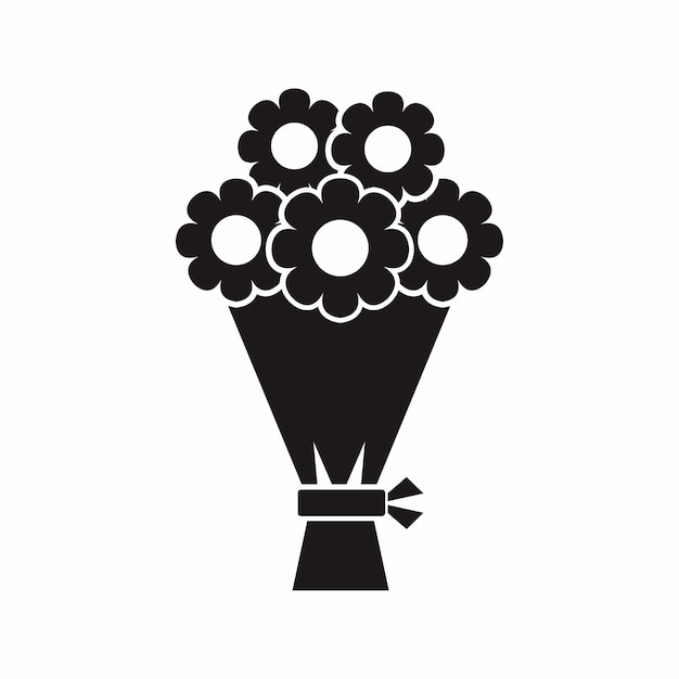 el icono del ramo de flores de estilo plano