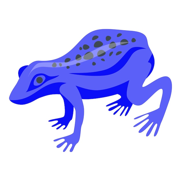 Vector icono de rana exótica azul isométrica de icono de vector de rana exótica azul para diseño web aislado sobre fondo blanco