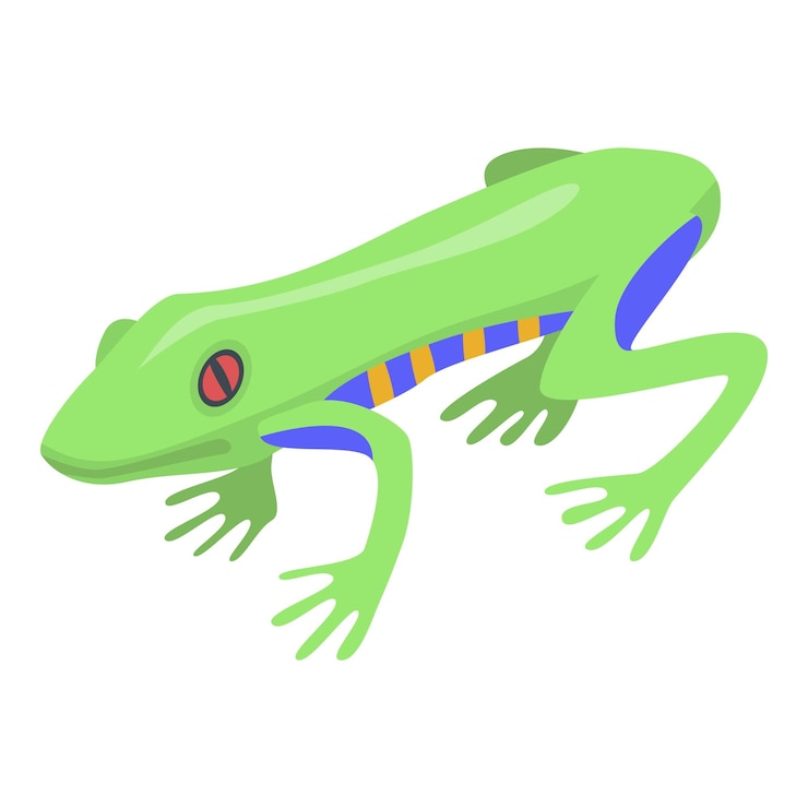 Vector icono de rana de la selva isométrica del icono de vector de rana de la selva para diseño web aislado sobre fondo blanco