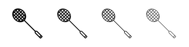 Ícono de la raqueta de bádminton Sello ilustrativo plano