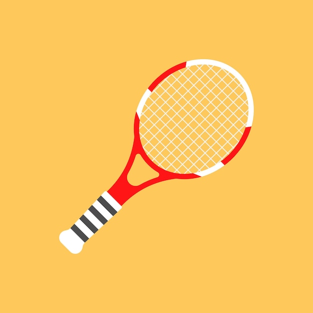 Icono de raqueta de tenis en estilo plano Ilustración de vector de raqueta de juego sobre fondo aislado Concepto de negocio de signo de actividad deportiva