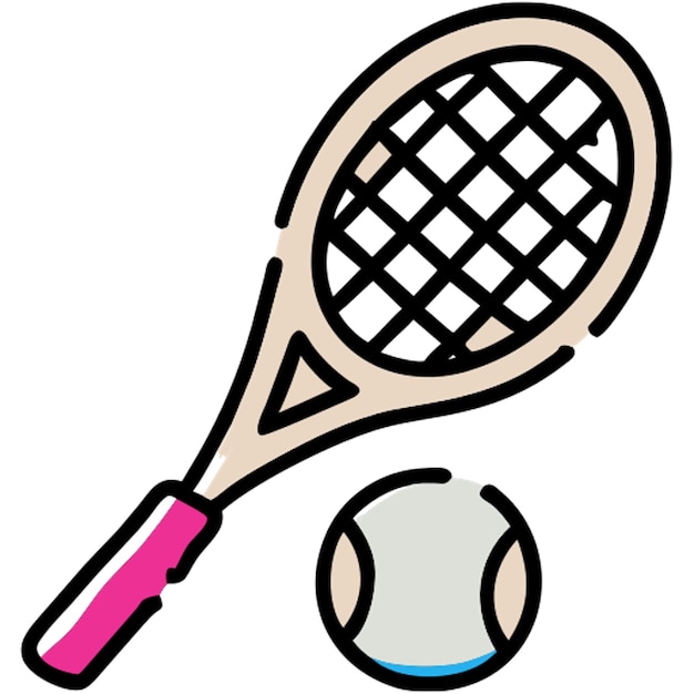 icono de la raqueta de tenis relleno de desplazamiento