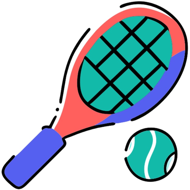 Vector icono de la raqueta de tenis relleno de desplazamiento