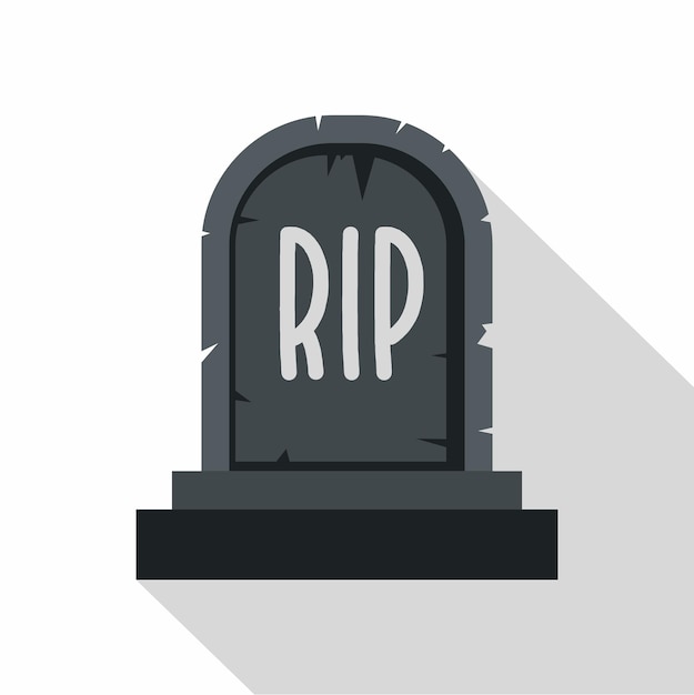 Icono de rasgadura de lápida de piedra Ilustración plana del icono de vector de rasgadura de lápida de piedra para web aislado sobre fondo blanco